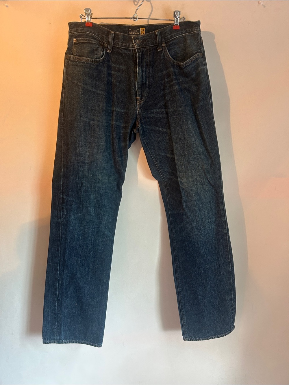 JCrew Men's Dark Blue Straight-Leg Jeans 34 x 34